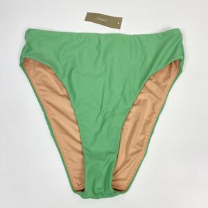 J Crew High Waisted Bikini Swim Bottoms Womens Small Kelly Green High Rise NWT